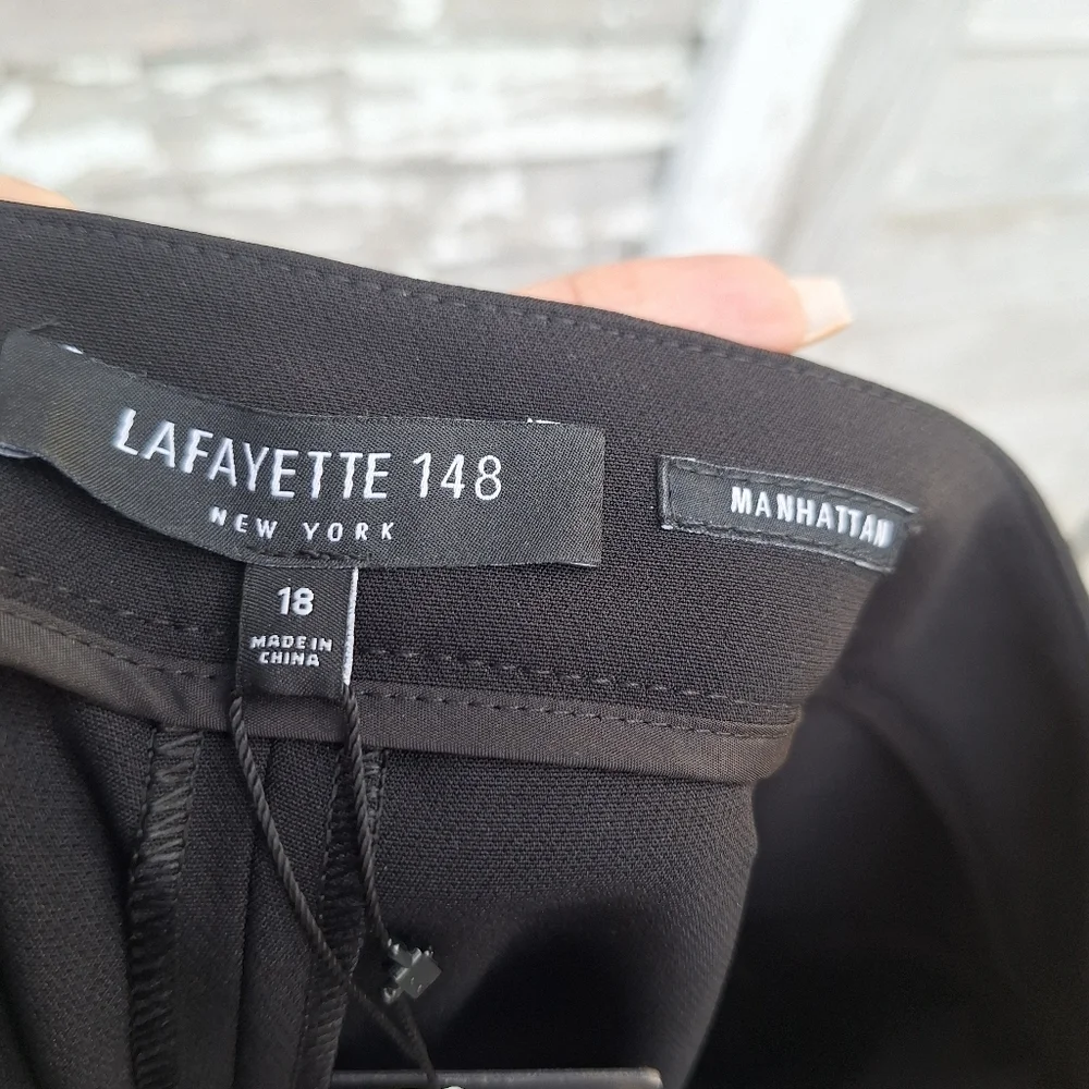 Lafayette 148 New York Black Trousers Manhattan Size 18 NWT